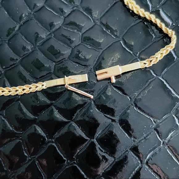 ESTATE 14K GOLD RUBY NECKLACE W/ DIAMONDS DOUBLE ROPE CHAIN - Picture 9 of 11